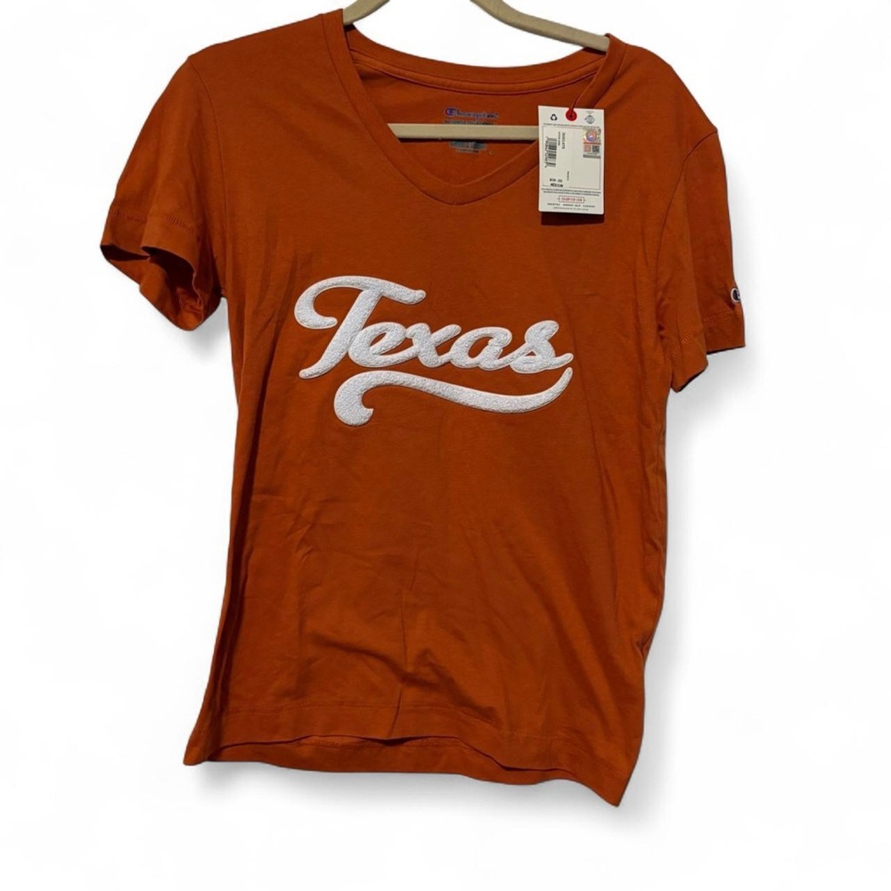 NWT Orange and white Texas Longhorns V-neck cotton‎ t-shirt